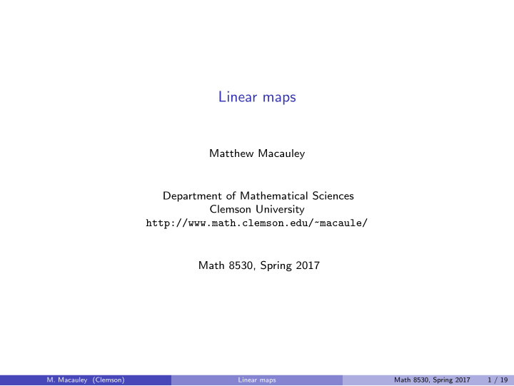 linear maps