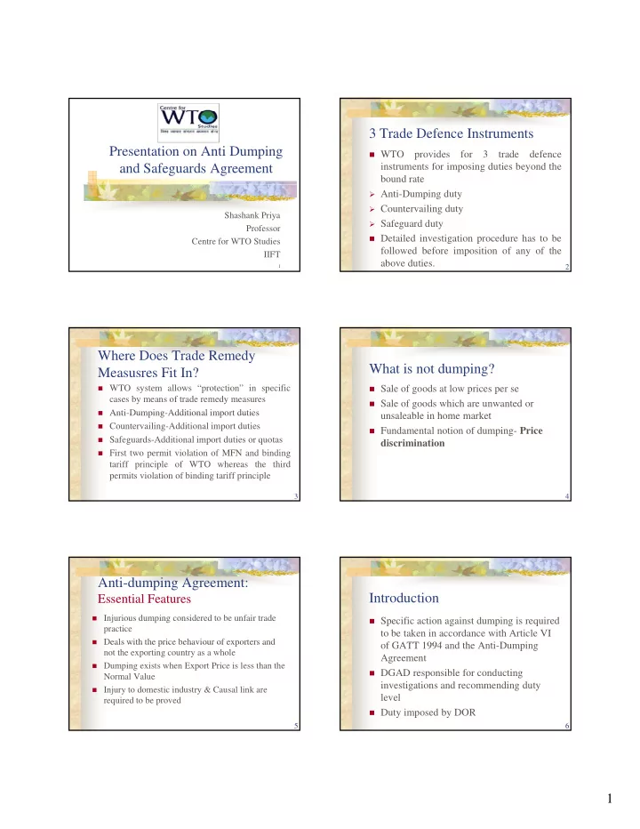 3 trade defence instruments presentation on anti dumping