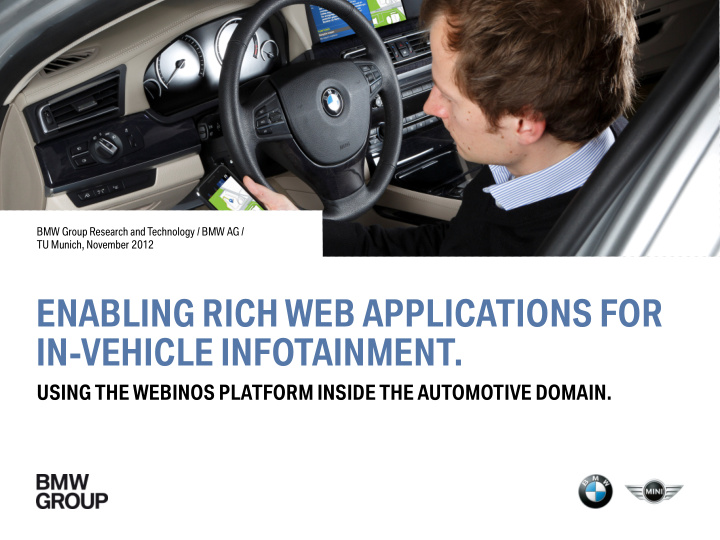 enabling rich web applications for in vehicle infotainment
