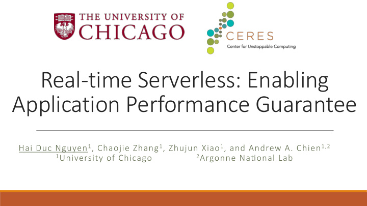 real time serverless enabling application performance