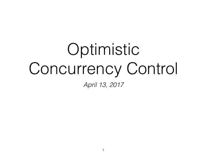 optimistic concurrency control
