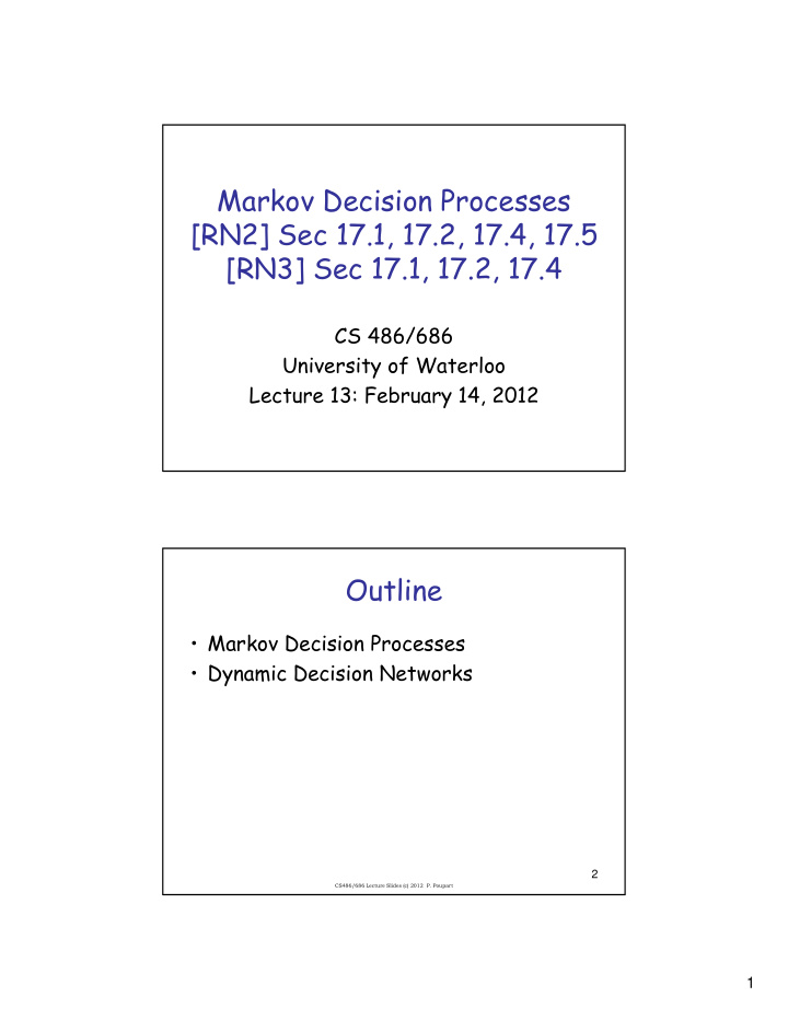 markov decision processes rn2 sec 17 1 17 2 17 4 17 5 rn3