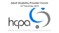 adult disability provider forum
