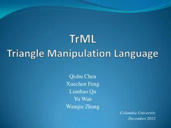 Qishu Chen  Xuechen Feng  Lianhao Qu  Yu Wan  Wanqiu Zhang  Columbia University  December 2012