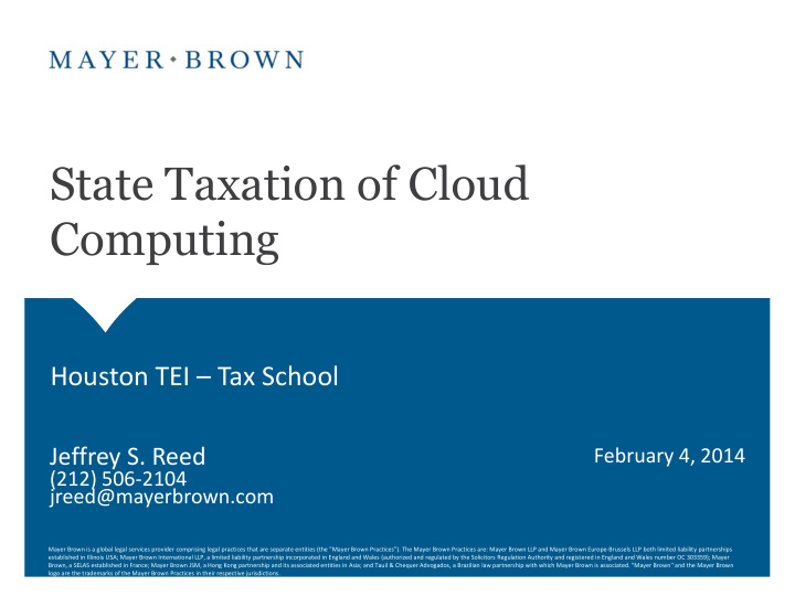 state taxation of cloud computing