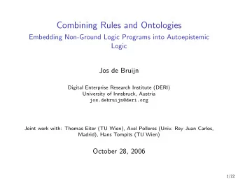 Combining Rules and Ontologies  Embedding Non-Ground Logic Programs into Autoepistemic  Logic  Jos