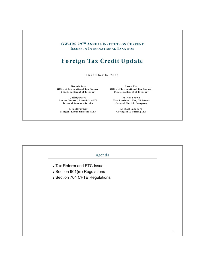 foreign tax credit update