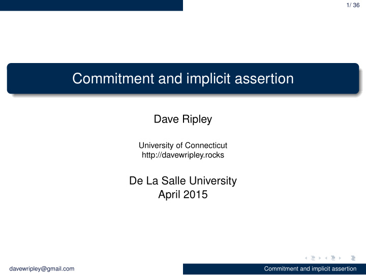 commitment and implicit assertion