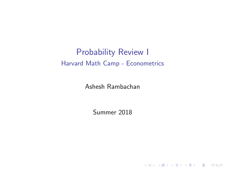 probability review i