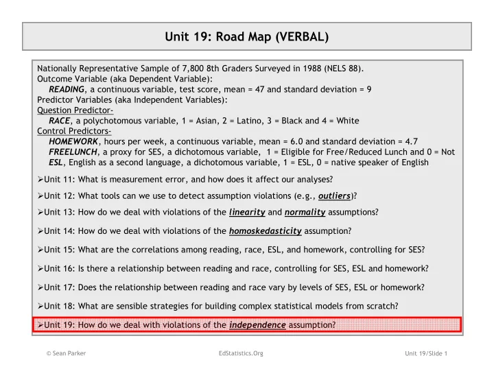 unit 19 road map verbal