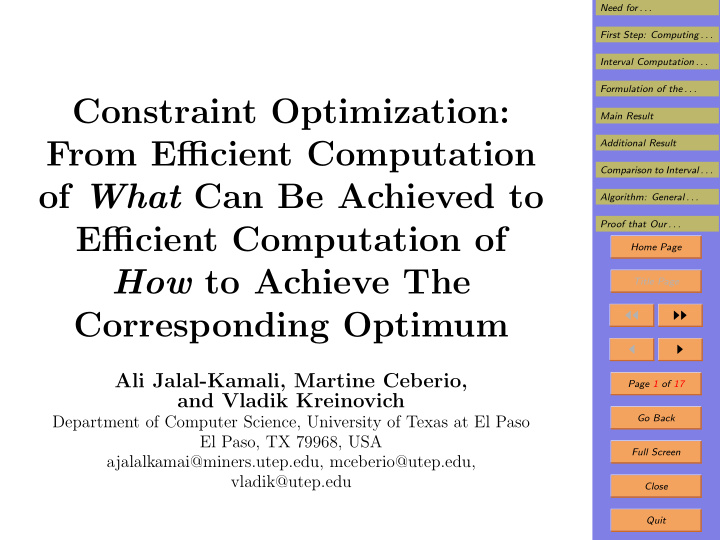 constraint optimization