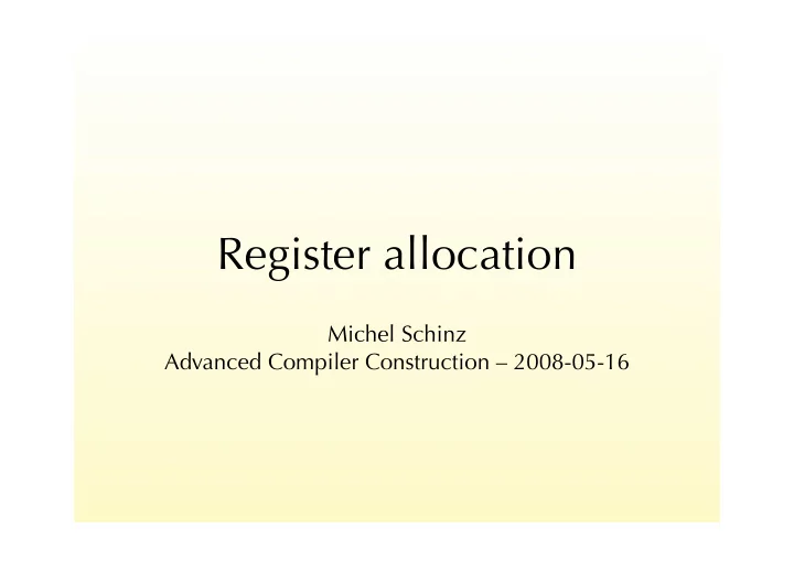 register allocation