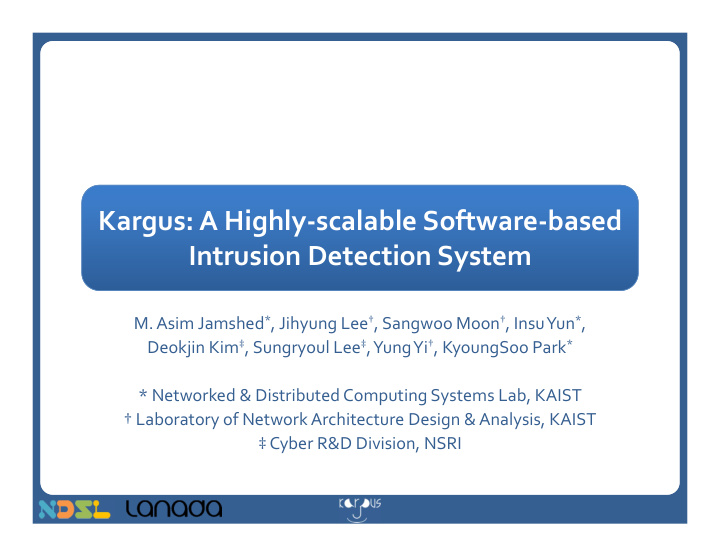 kargus a highly scalable software based intrusion
