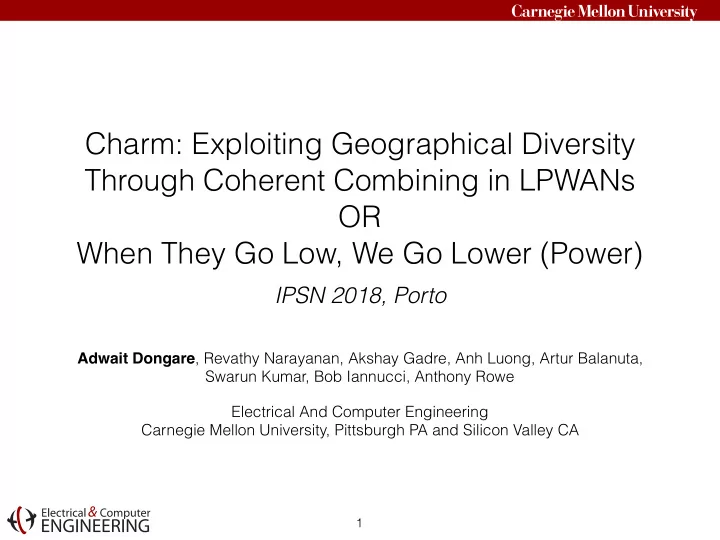 charm exploiting geographical diversity through coherent