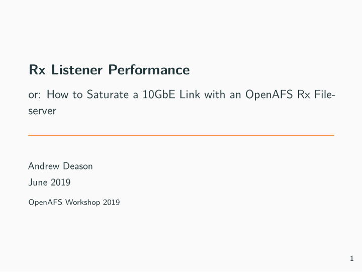 rx listener performance