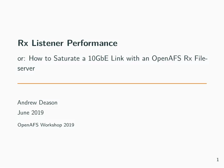 rx listener performance