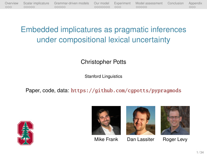 embedded implicatures as pragmatic inferences under