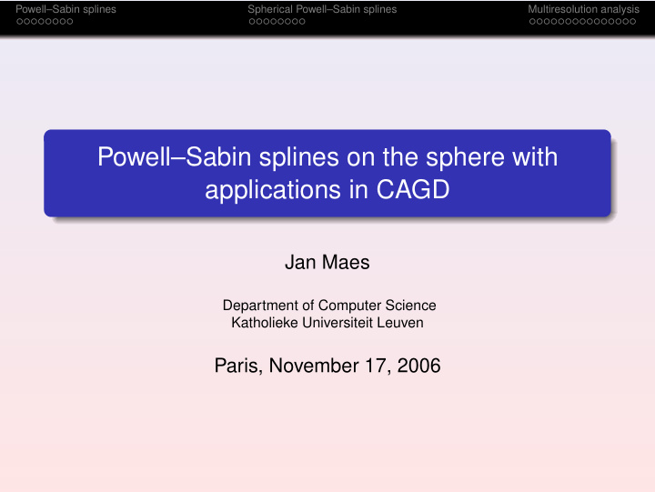 powell sabin splines on the sphere with applications in