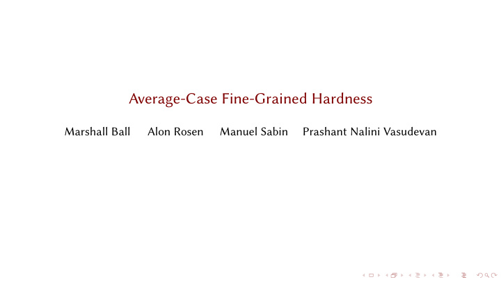 average case fine grained hardness