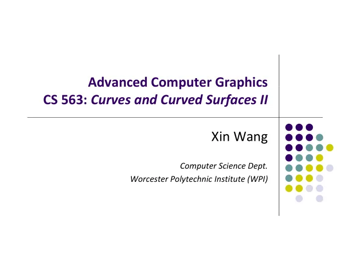 advanced computer graphics advanced computer graphics cs
