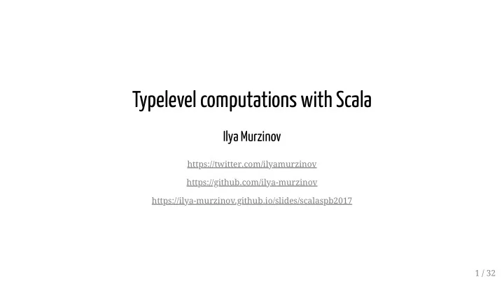 typelevel computations with scala