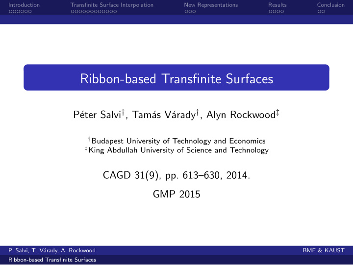 ribbon based transfinite surfaces
