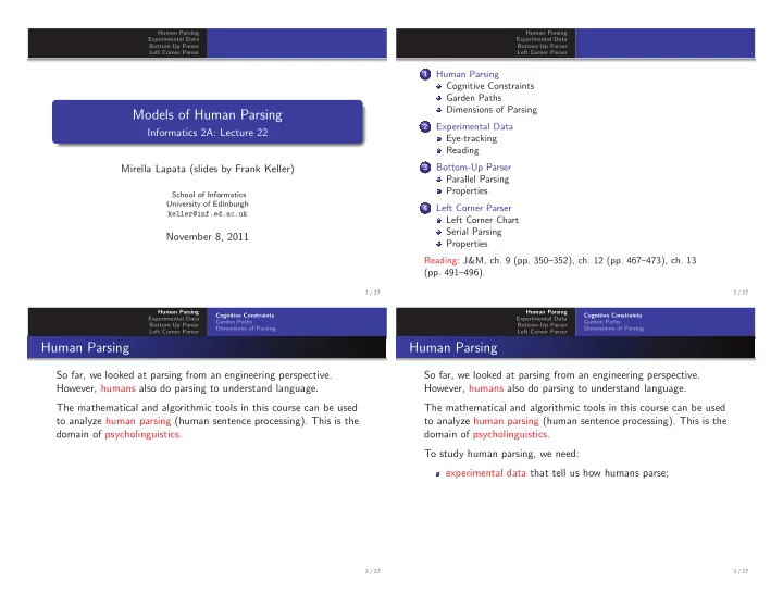 models of human parsing