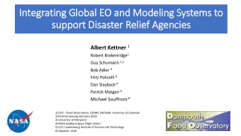 In  Integrating Glo  lobal  l EO and Modeli  ling Systems to  support Dis  isaster Reli  lief