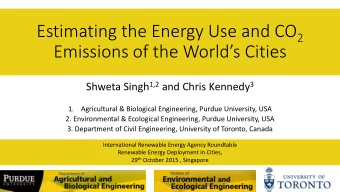 Urban Growth  2  Growth in Electricity Use (2001-2011)  3  (Kennedy et al. 2015)  Modeling Urban