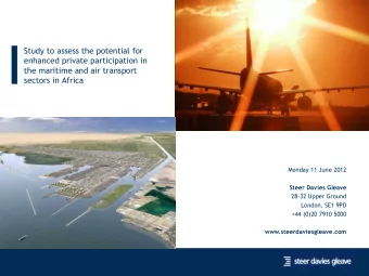 Study to assess the potential for  enhanced private participation in  the maritime and air