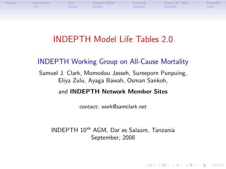 indepth model life tables 2 0