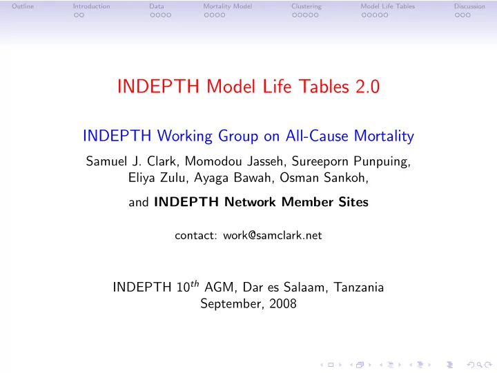 indepth model life tables 2 0