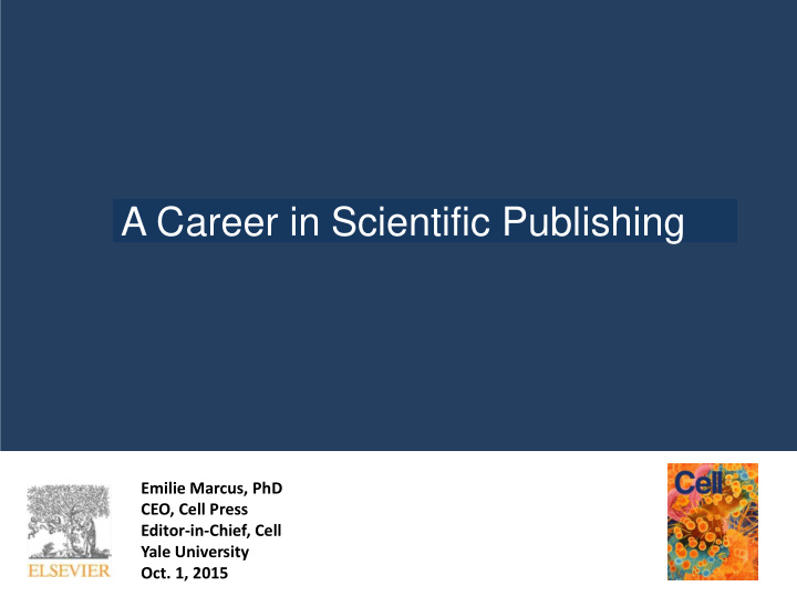 a career in scientific publishing