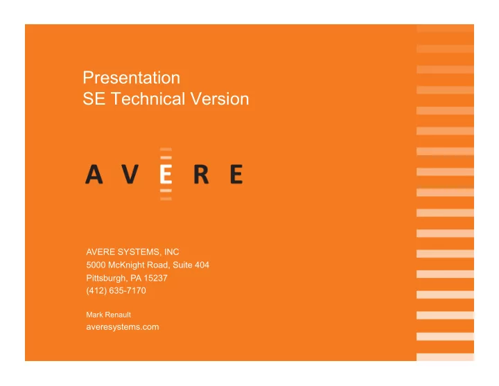 presentation se technical version