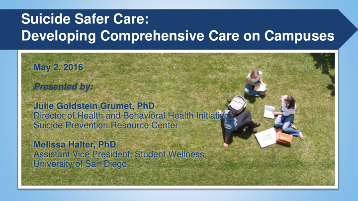 suicide safer care developing comprehensive care on