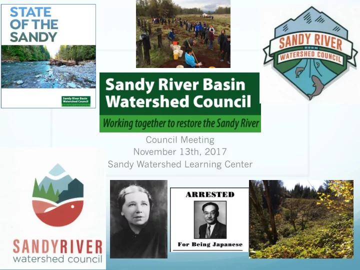 council meeting november 13th 2017 sandy watershed