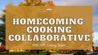 HOMECOMING:  HOMECOMING:  HOMECOMING:  COOKING  COOKING  COOKING  COLLABORATIVE  COLLABORATIVE