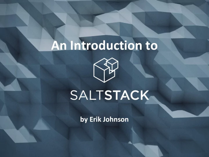 an introduction to