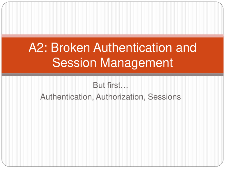 a2 broken authentication and session management
