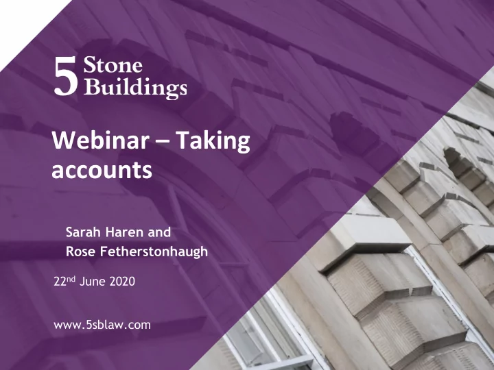 webinar taking accounts