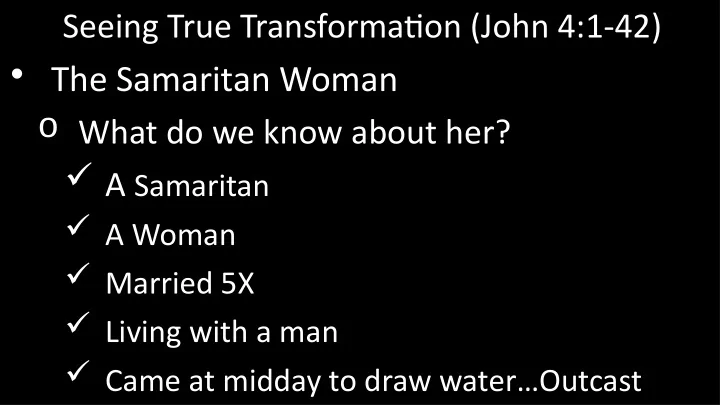 the samaritan woman