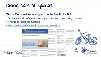 Taking care of yourself  Minds Coronavirus and your mental health toolkit  Provides reliable