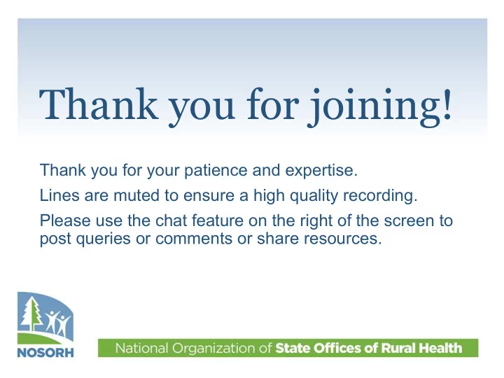 thank you for joining