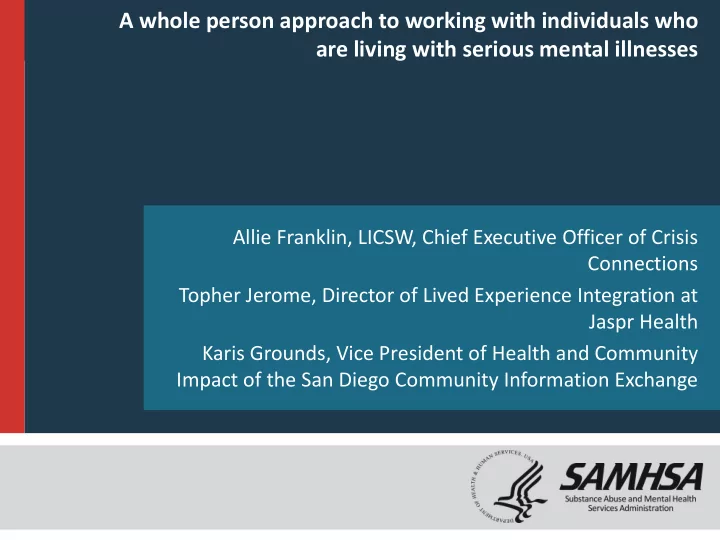a whole person approach to working with individuals who