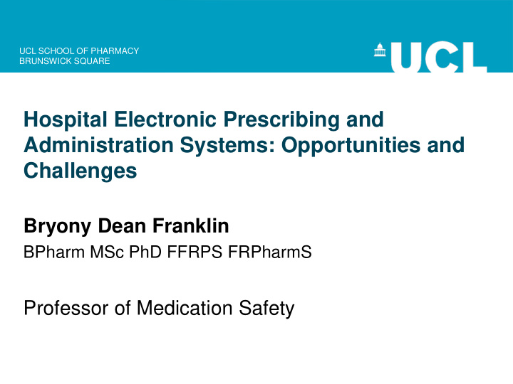 hospital electronic prescribing and