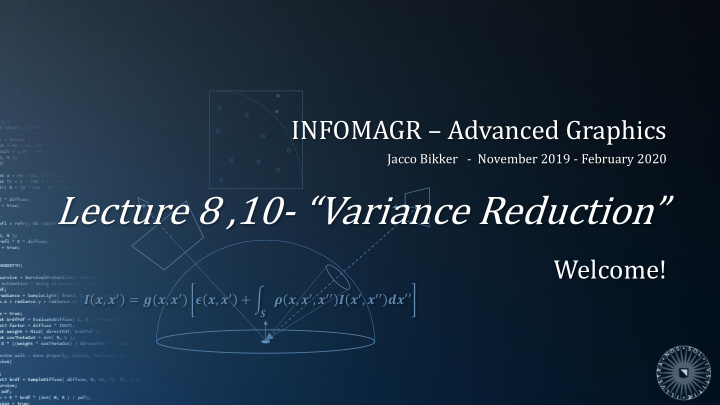lecture 8 10 variance reduction