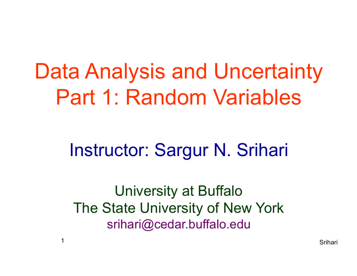 data analysis and uncertainty part 1 random variables