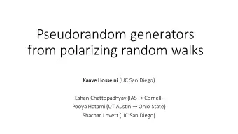Pseudorandom generators  from polarizing random walks  Ka  Kaave Ho  Hossei  eini (UC San Diego)