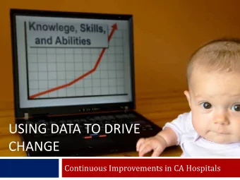 USING DATA TO DRIVE  CHANGE  Continuous Improvements in CA Hospitals  California Breastfeeding and