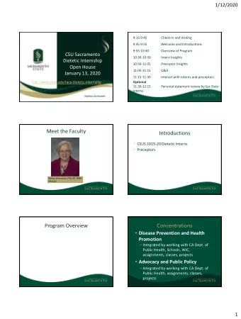 Introductions  CSUS 2019-20 Dietetic Interns  Preceptors  Nadine Braunstein, PhD, RD, FAND